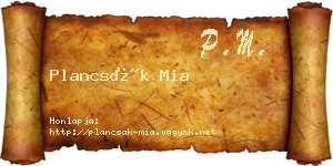 Plancsák Mia névjegykártya